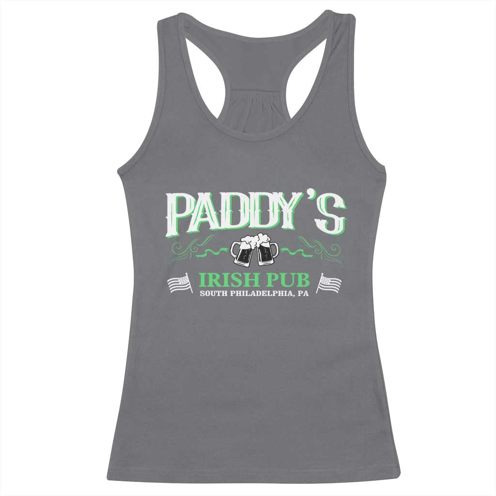 Funny St Patricks Day Drinking Racerback Tank Top Paddy Irish Pub TS02 Charcoal Print Your Wear