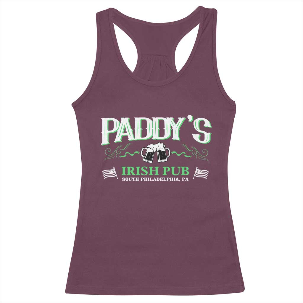 Funny St Patricks Day Drinking Racerback Tank Top Paddy Irish Pub TS02 Maroon Print Your Wear
