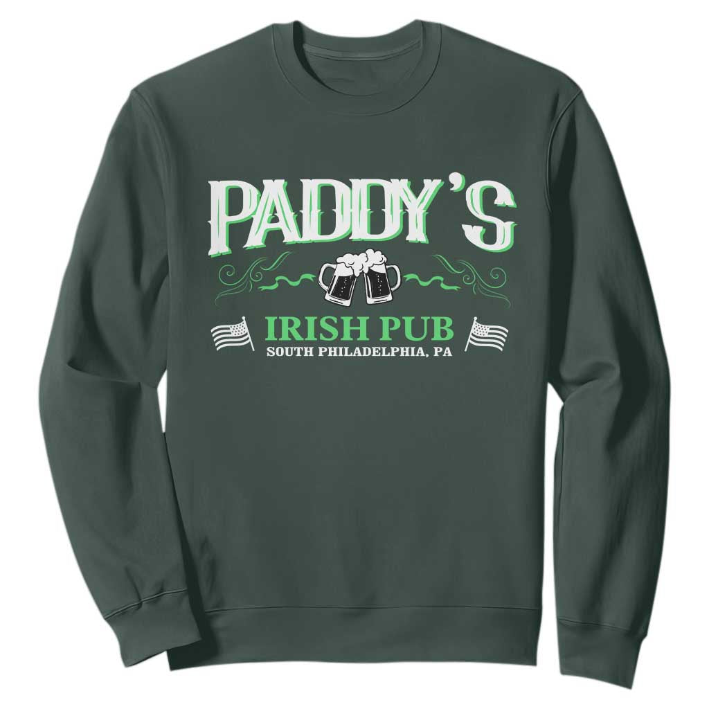 Funny St. Patricks Day Drinking Sweatshirt Paddy Irish Pub TS02 Dark Forest Green Printyourwear