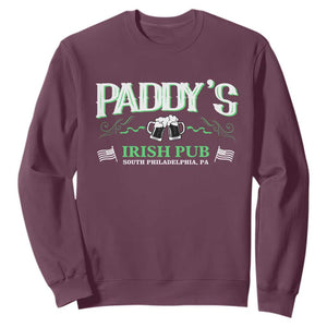Funny St. Patricks Day Drinking Sweatshirt Paddy Irish Pub TS02 Maroon Printyourwear