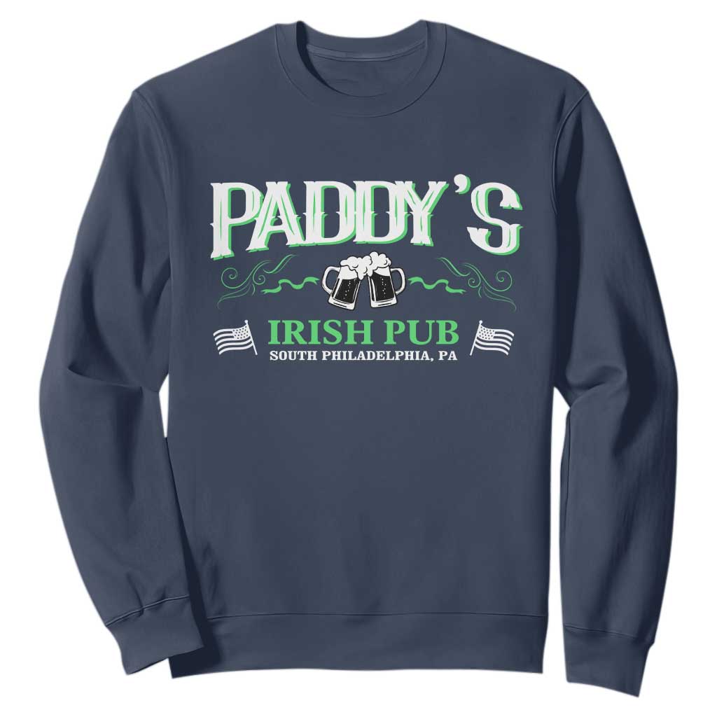 Funny St. Patricks Day Drinking Sweatshirt Paddy Irish Pub TS02 Navy Printyourwear