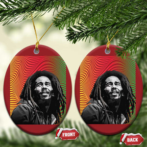 Legend Bob Christmas Ornament One Love The Reggae Vintage Graphic TS02 Oval Red Print Your Wear