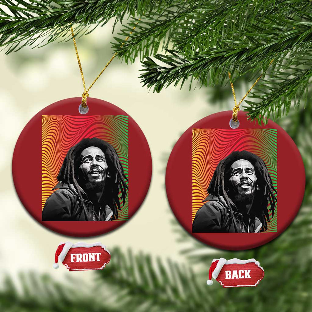 Legend Bob Christmas Ornament One Love The Reggae Vintage Graphic TS02 Circle Red Print Your Wear