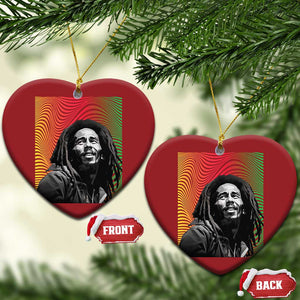 Legend Bob Christmas Ornament One Love The Reggae Vintage Graphic TS02 Heart Red Print Your Wear