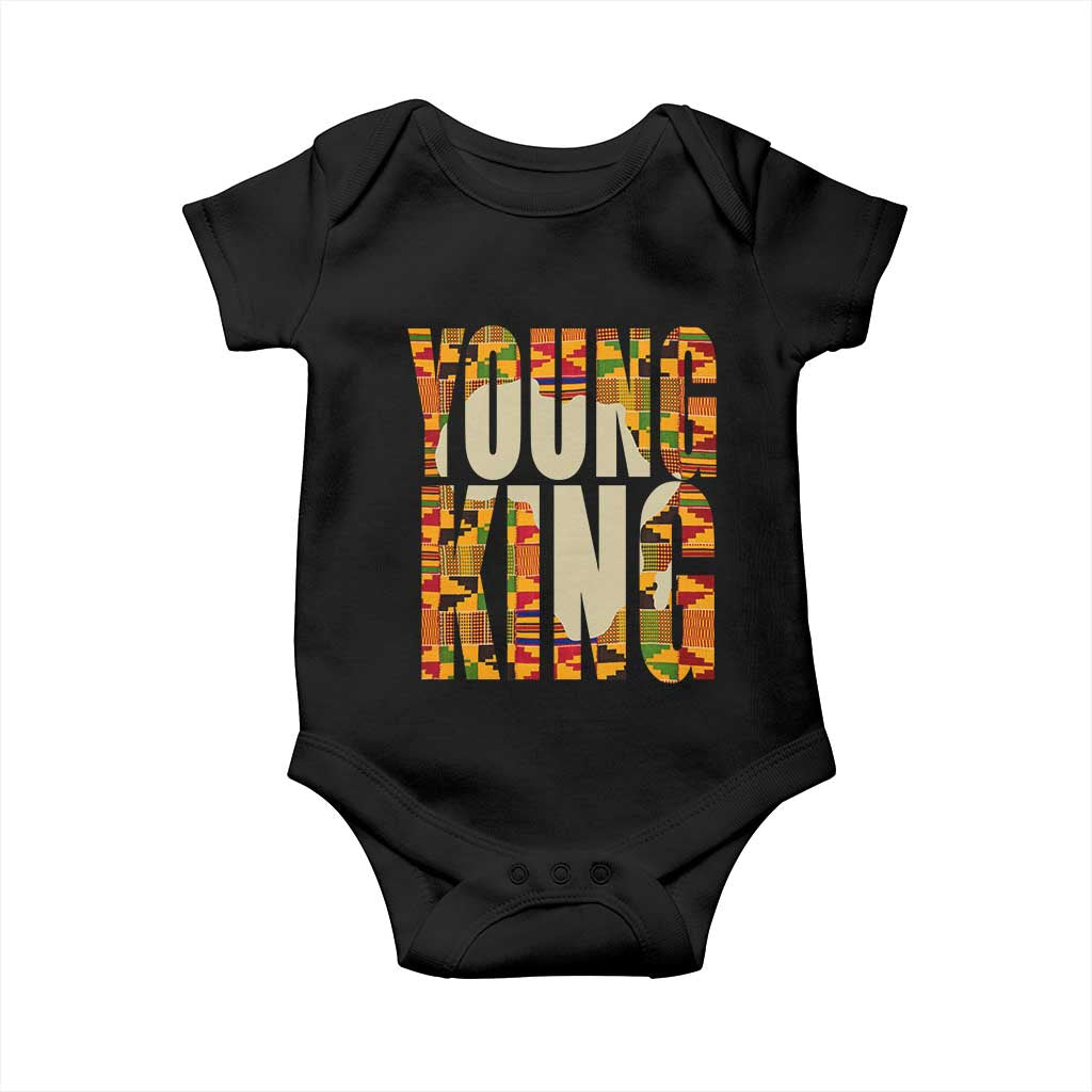 African Kente Young King Baby Onesie TS02 Black Print Your Wear