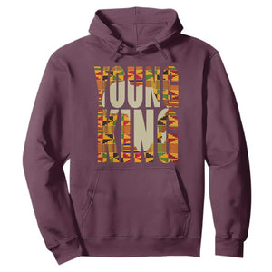 African Kente Hoodie Young King for Boys Men TS02 Maroon Printyourwear