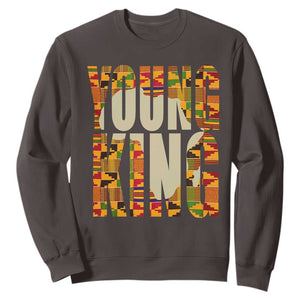 African Kente Sweatshirt Young King for Boys Men TS02 Dark Chocolate Printyourwear