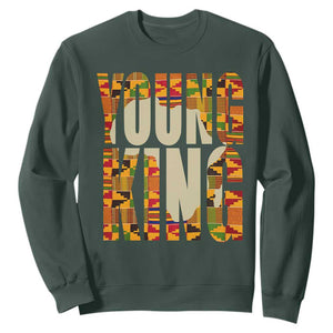 African Kente Sweatshirt Young King for Boys Men TS02 Dark Forest Green Printyourwear