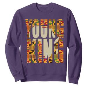 African Kente Sweatshirt Young King for Boys Men TS02 Purple Printyourwear