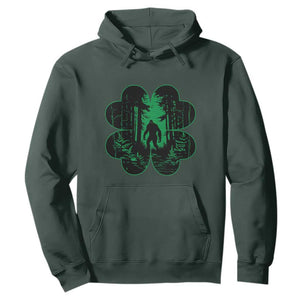 Funny St. Patricks Day Bigfoot Hoodie Sasquatch Shamrock Paddys Irish TS02 Dark Forest Green Printyourwear