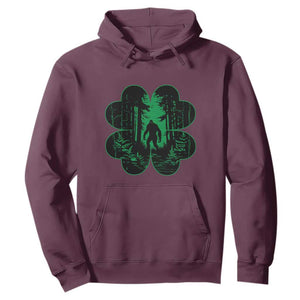 Funny St. Patricks Day Bigfoot Hoodie Sasquatch Shamrock Paddys Irish TS02 Maroon Printyourwear