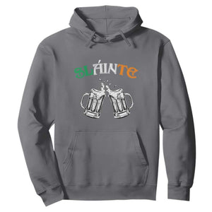 Funny St. Patricks Day Drinking Hoodie Slainte Irish Cheers TS02 Charcoal Printyourwear