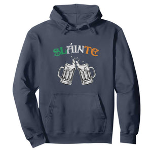 Funny St. Patricks Day Drinking Hoodie Slainte Irish Cheers TS02 Navy Printyourwear