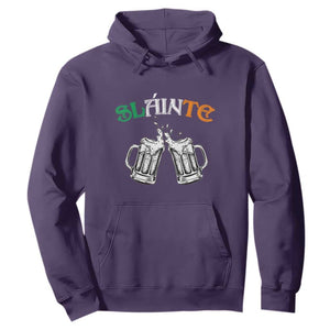 Funny St. Patricks Day Drinking Hoodie Slainte Irish Cheers TS02 Purple Printyourwear