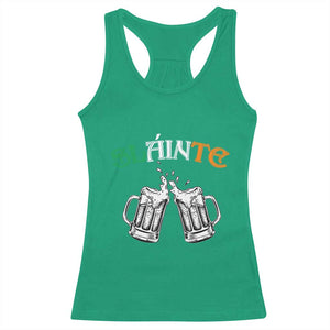 Funny St Patricks Day Drinking Racerback Tank Top Slainte Irish Cheers TS02 Irish Green Print Your Wear