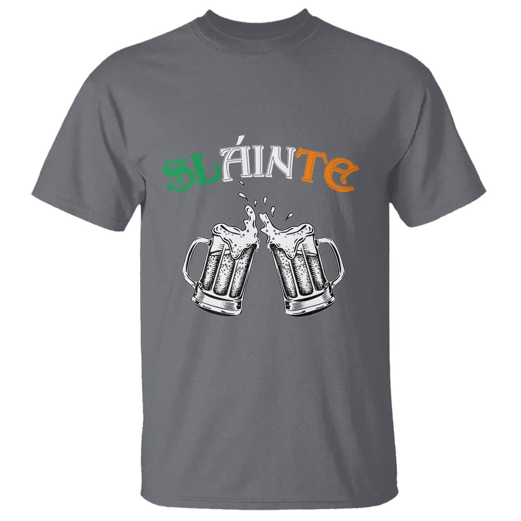 Funny St. Patricks Day Drinking T Shirt Slainte Irish Cheers TS02 Charcoal Printyourwear