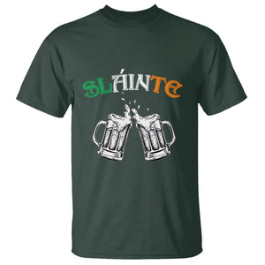 Funny St. Patricks Day Drinking T Shirt Slainte Irish Cheers TS02 Dark Forest Green Printyourwear