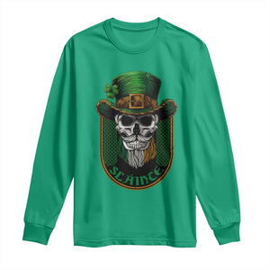 Irish Skull Long Sleeve Shirt Slainte Cheers Funny St. Patricks Day Drinking Lover TS02 Irish Green Print Your Wear