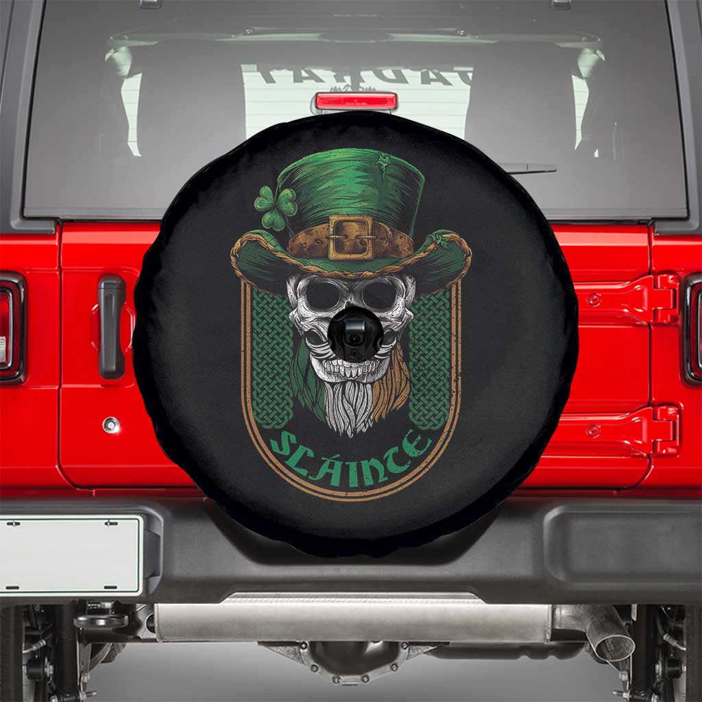 Irish Skull Spare Tire Cover Slainte Cheers Funny St. Patricks Day Drinking Lover TS02 Black Print Your Wear