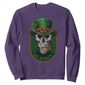 Irish Skull Sweatshirt Slainte Cheers Funny St. Patricks Day Drinking Lover TS02 Purple Printyourwear