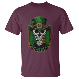 Irish Skull T Shirt Slainte Cheers Funny St. Patricks Day Drinking Lover TS02 Maroon Printyourwear