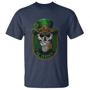 Irish Skull T Shirt Slainte Cheers Funny St. Patricks Day Drinking Lover TS02 Navy Printyourwear