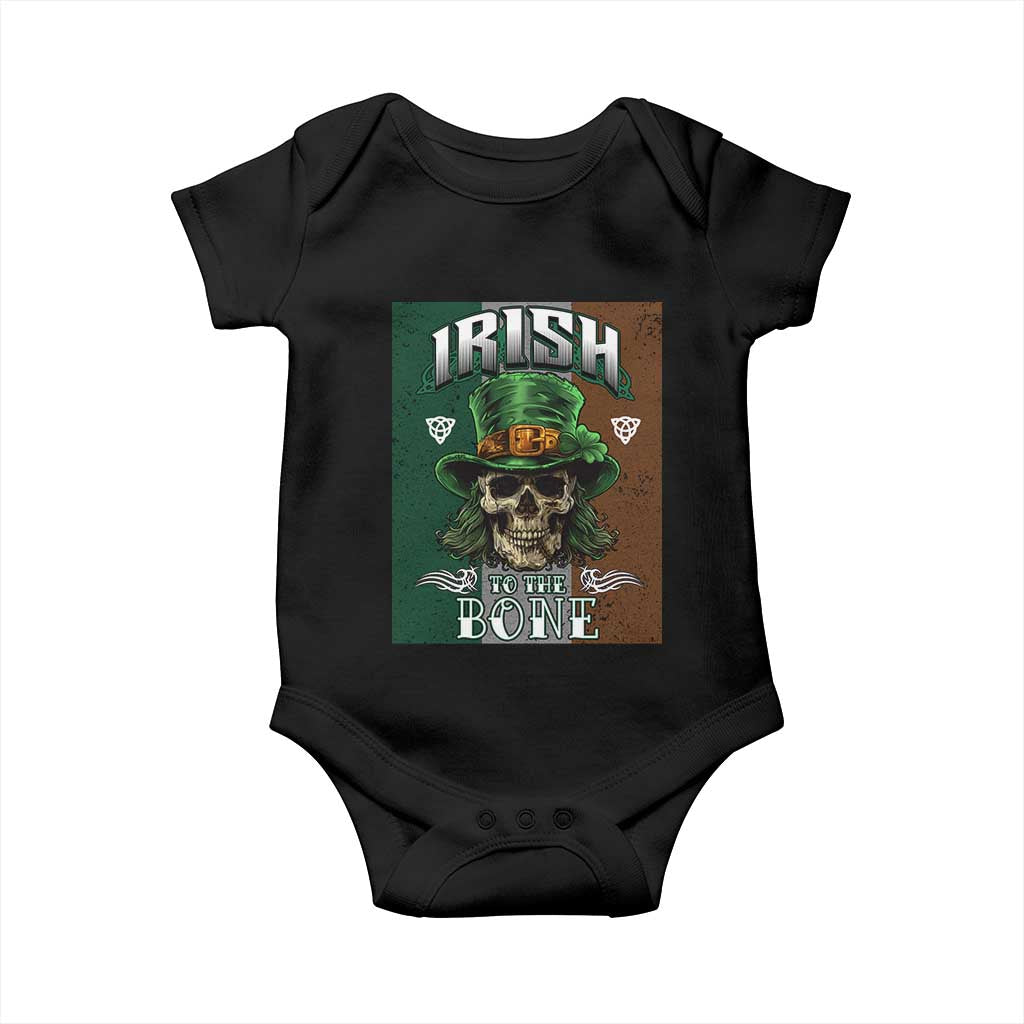 Irish Skull Baby Onesie Irish To The Born TS02 Black Print Your Wear