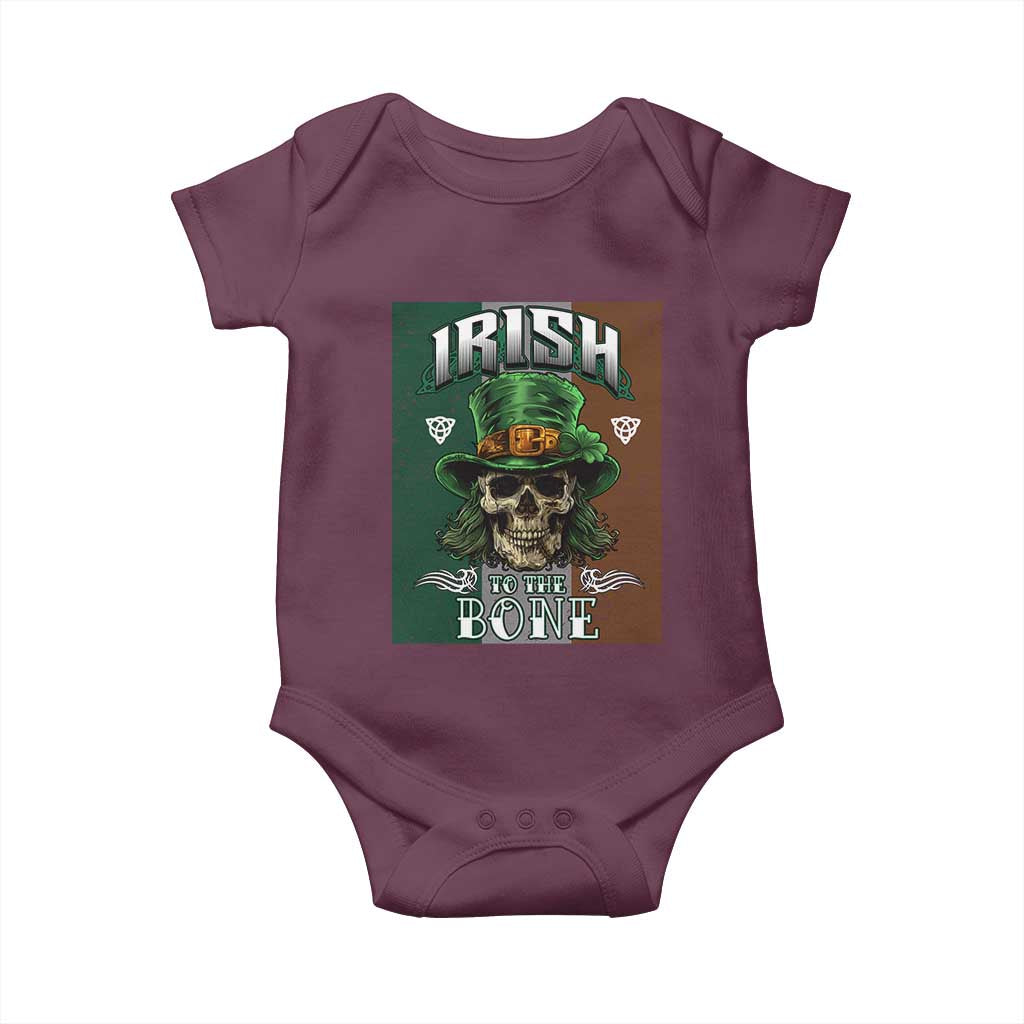 Irish Skull Baby Onesie Irish To The Born TS02 Maroon Print Your Wear