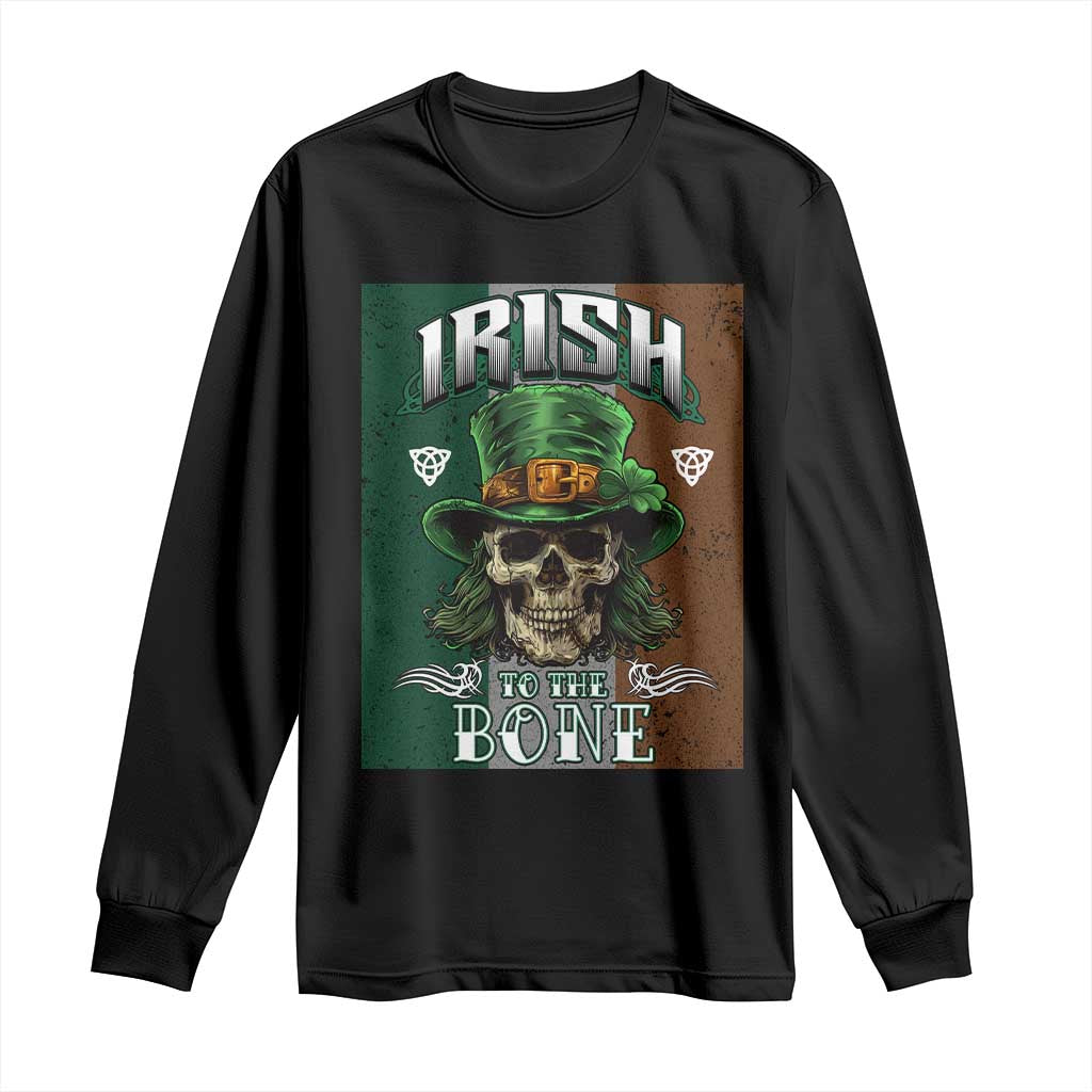 Irish Skull Long Sleeve Shirt Irish To The Born TS02 Black Print Your Wear