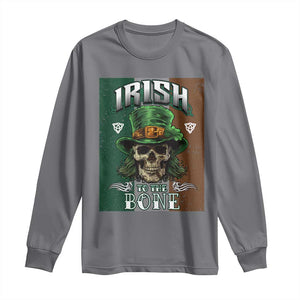 Irish Skull Long Sleeve Shirt Irish To The Born TS02 Charcoal Print Your Wear