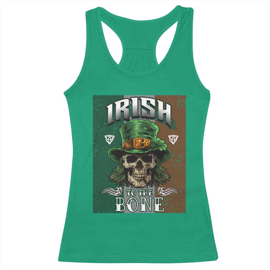 Irish Skull Racerback Tank Top Irish To The Born TS02 Irish Green Print Your Wear