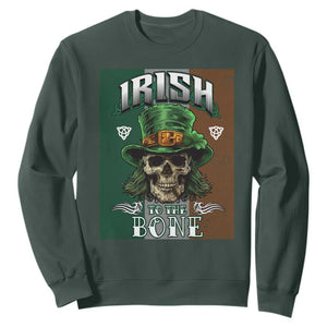 Irish Skull Sweatshirt Irish To The Born TS02 Dark Forest Green Printyourwear