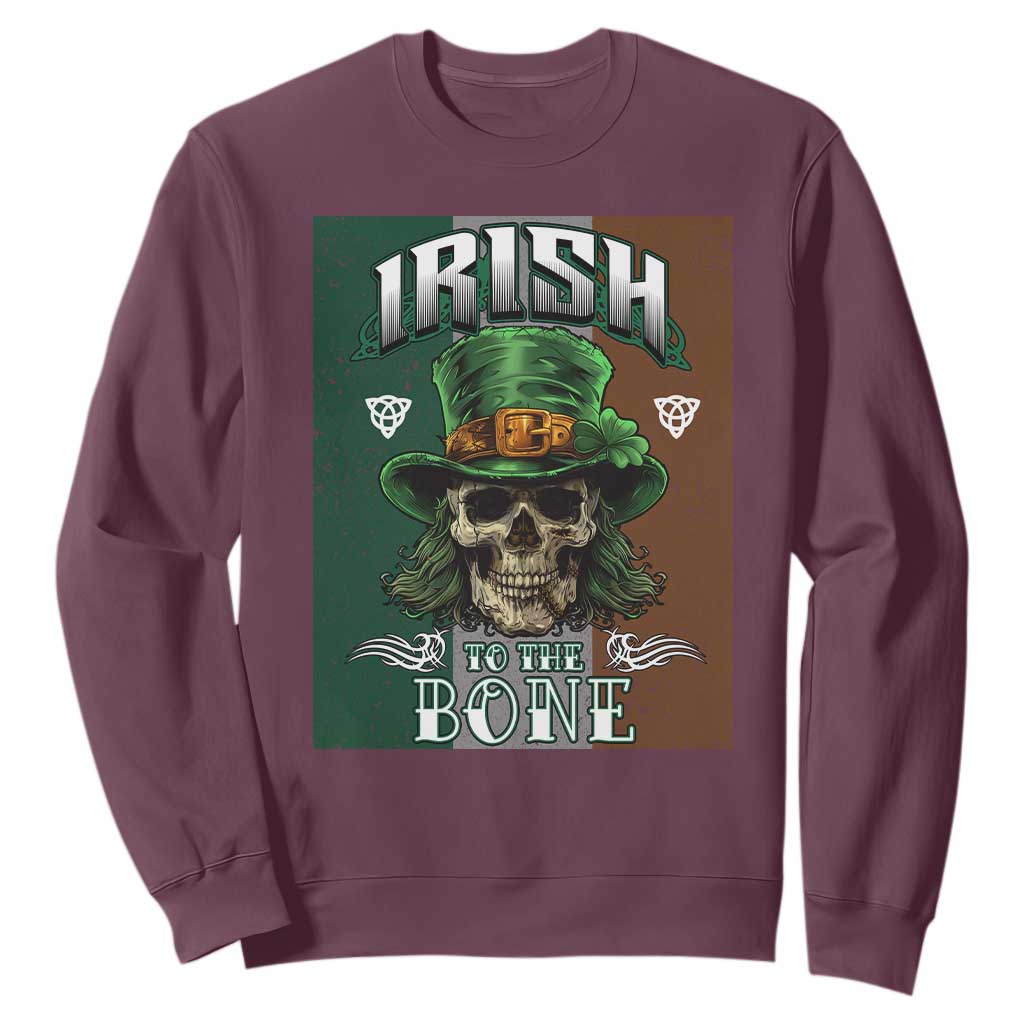 Irish Skull Sweatshirt Irish To The Born TS02 Maroon Printyourwear