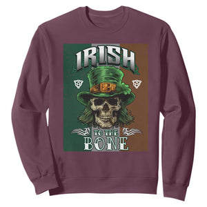 Irish Skull Sweatshirt Irish To The Born TS02 Maroon Printyourwear