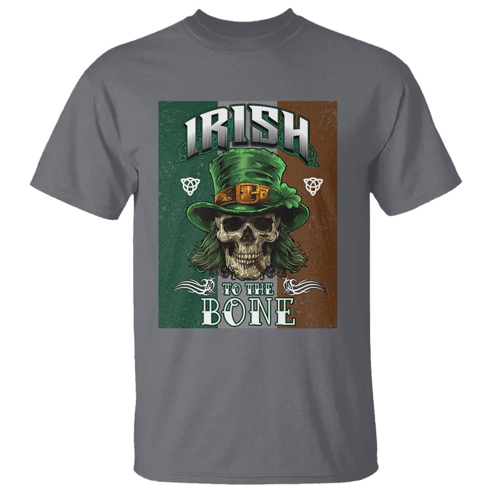 Irish Skull T Shirt Irish To The Born TS02 Charcoal Printyourwear