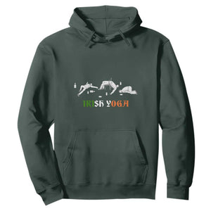 Funny St. Patricks Day Drinking Hoodie Irish Yoga Drunk Poses TS02 Dark Forest Green Printyourwear