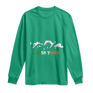 Funny St Patricks Day Drinking Long Sleeve Shirt Irish Yoga Drunk Poses TS02 Irish Green Print Your Wear