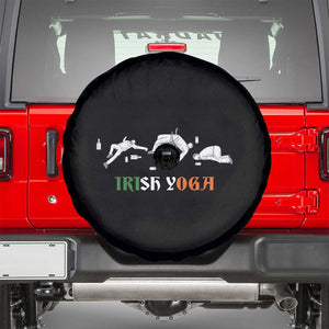 Funny St Patricks Day Drinking Spare Tire Cover Irish Yoga Drunk Poses TS02 Black Print Your Wear