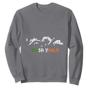 Funny St. Patricks Day Drinking Sweatshirt Irish Yoga Drunk Poses TS02 Charcoal Printyourwear