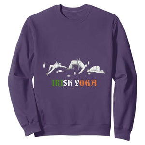 Funny St. Patricks Day Drinking Sweatshirt Irish Yoga Drunk Poses TS02 Purple Printyourwear