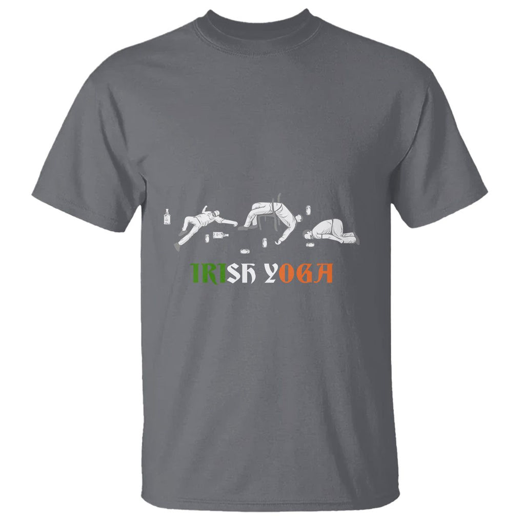 Funny St. Patricks Day Drinking T Shirt Irish Yoga Drunk Poses TS02 Charcoal Printyourwear