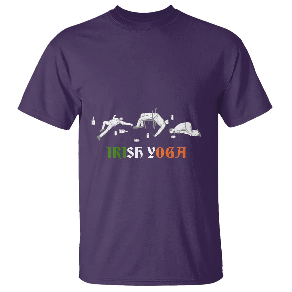 Funny St. Patricks Day Drinking T Shirt Irish Yoga Drunk Poses TS02 Purple Printyourwear