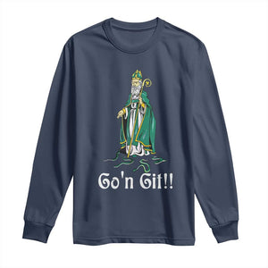 Funny St Patricks Day Long Sleeve Shirt Go'n Git Snakes TS02 Navy Print Your Wear