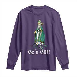 Funny St Patricks Day Long Sleeve Shirt Go'n Git Snakes TS02 Purple Print Your Wear