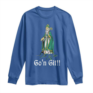 Funny St Patricks Day Long Sleeve Shirt Go'n Git Snakes TS02 Royal Blue Print Your Wear