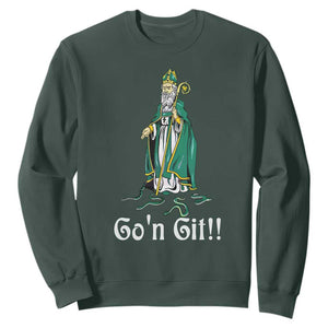 Funny St. Patricks Day Sweatshirt Go'n Git Snakes TS02 Dark Forest Green Printyourwear