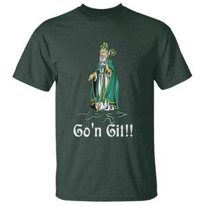 Funny St. Patricks Day T Shirt Go'n Git Snakes TS02 Dark Forest Green Printyourwear