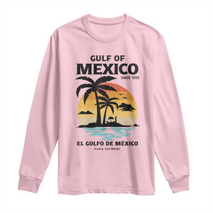 Gulf of Mexico Forever Since 1550 Long Sleeve Shirt Golfo De Mexico Para Siempre Retro Beach TS02 Light Pink Print Your Wear