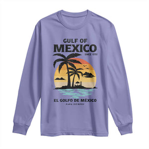 Gulf of Mexico Forever Since 1550 Long Sleeve Shirt Golfo De Mexico Para Siempre Retro Beach TS02 Violet Print Your Wear