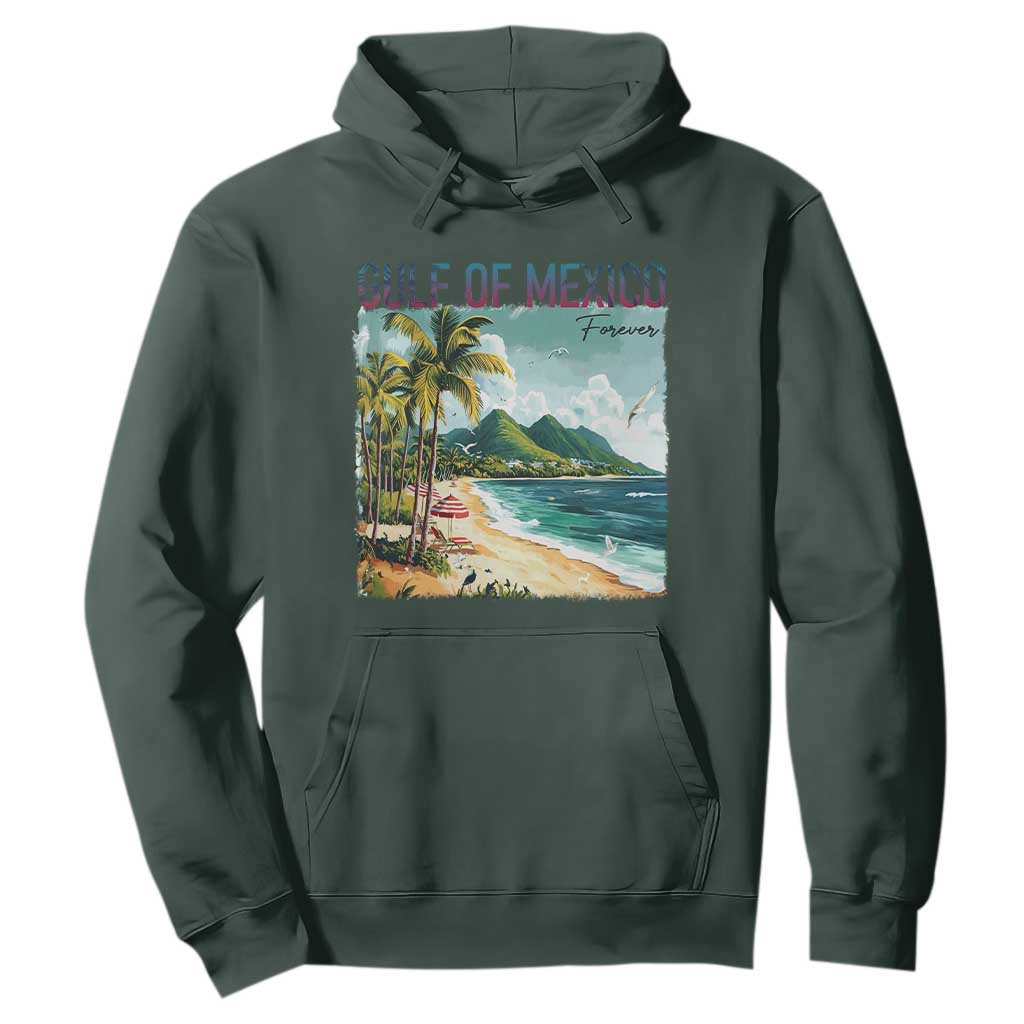 Gulf of Mexico Forever Hoodie Retro Beach TS02 Dark Forest Green Print Your Wear